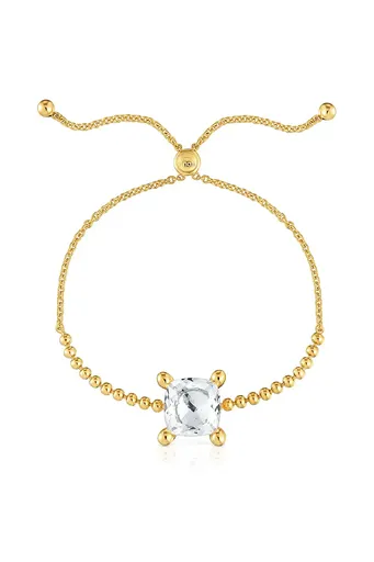 Pozlacený stříbrný náramek Tous Color White