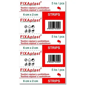 FIXAplast náplast Strip 6 × 2 cm, 5 ks (8594027312540)