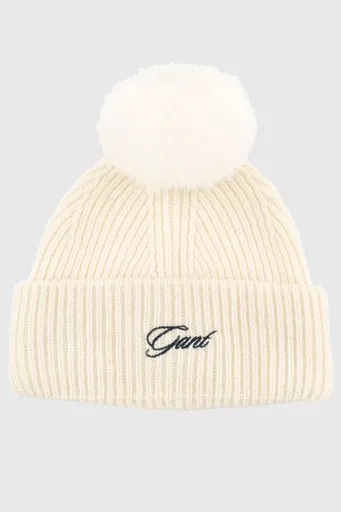 ČEPICE 7-16 LET GANT POM POM BEANIE CREAM