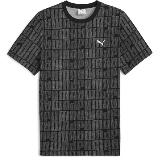 Puma ESSENTIALS LOGO LAB AOP TEE Pánské triko, černá, velikost