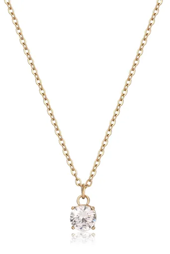 S'Agapõ Elegantní pozlacený náhrdelník s kubickým zirkonem Dazzly SDZ07