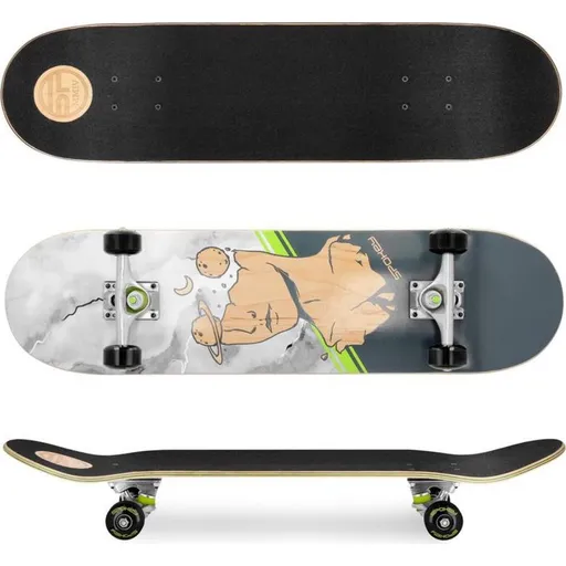 Spokey Skalle II Skateboard 78,7 x 20 cm, šedý