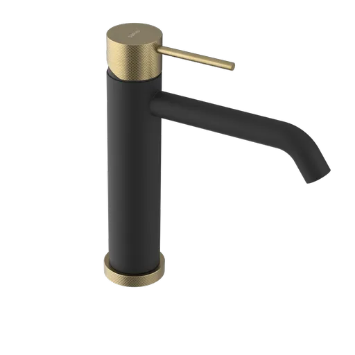 SAPHO ULTRASAN stojánková umyvadlová baterie střední, černá mat/zlato mat UT004VBG