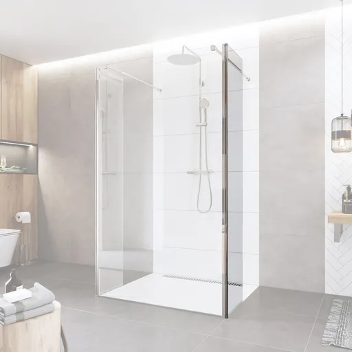 Mereo Boční díl pro WALK IN, Novea, 35 x 200 cm, chrom ALU, sklo Čiré CK10635S