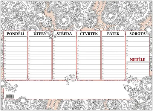Plánovač stolní A3 týdenní mapa 30 listů antistres BALOUŠEK
