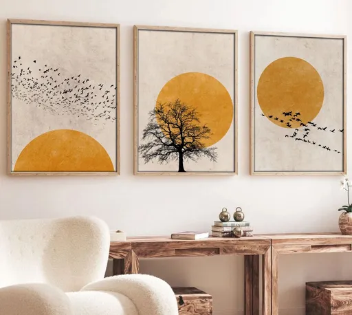 Dekorativní rámovaný obraz z MDF (3 kusy) Huhu147 - 30 x 40