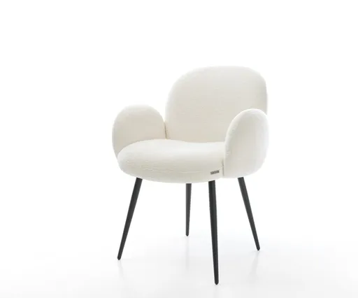 Jídelní židle Nube-Flex s područkami bouclé měkký béžová 4-nohá