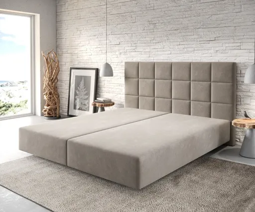 Boxspring postel Dream-Fine 180x200 cm mikrovlákno béžová