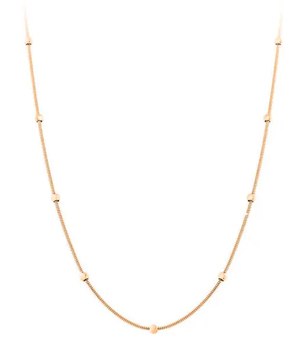 Troli Růžově pozlacený kuličkový náhrdelník