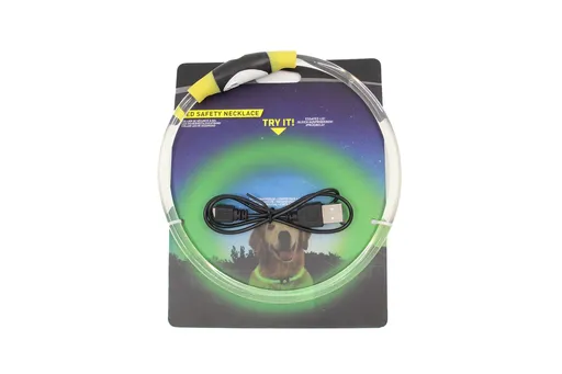 Vsepropejska Blesk LED nabíjecí obojek pro psa Barva: Žlutá, Obvod krku: 50 cm