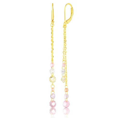 JVD Barevné pozlacené visací náušnice se zirkony SVLE0945SD5GO00