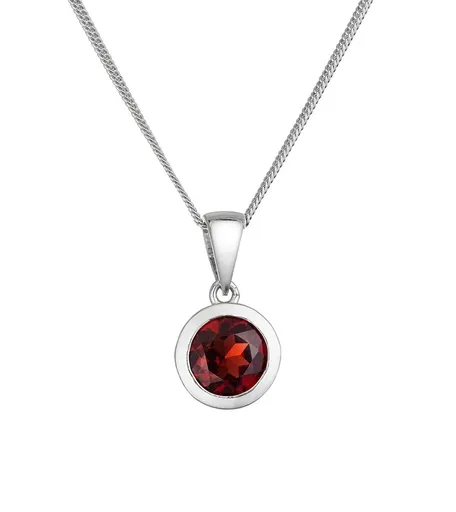 Evolution Group - Pavona Elegantní stříbrný náhrdelník s pravým granátem 12081.3