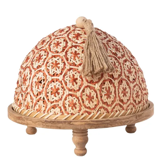 Přírodní dřevěný podnos s poklopem Hood - Ø30 * 25 cm J-Line by Jolipa