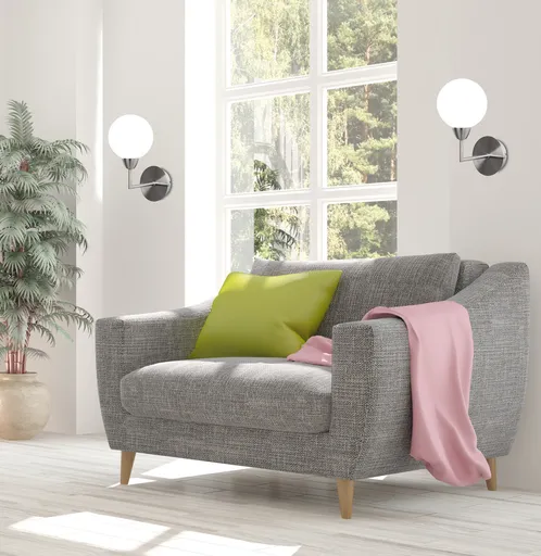 Nástěnná lampa Logos, saténová, 1x25W, stínidlo G9, bílá