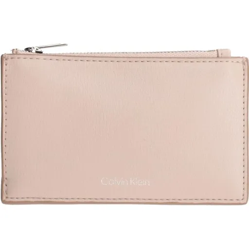 Calvin Klein FOIL LOGO TOP ZIP CARDCASE Dámská peněženka, lososová, velikost