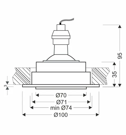 UM-10 WH GU10 10W stropní svítidlo, naklápěcí, zapuštěné, bílé