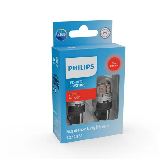 Philips W21W 12V/24V W3x16d Ultinon Pro7000 červená NOECE 2ks 11065RU70X2