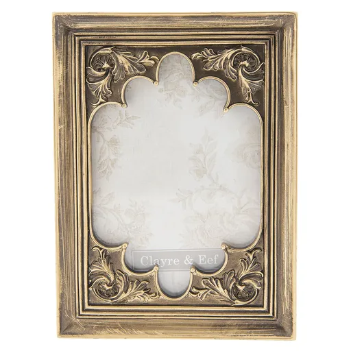 Zlatý fotorámeček - 13*2*18 cm / 10*15 cm Clayre & Eef