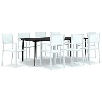 9dílný zahradní jídelní set bílý, 3099274 (3099274)