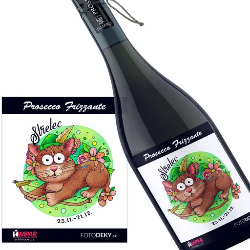Víno Kočičí znamení – střelec (Druh Vína: Prosecco)