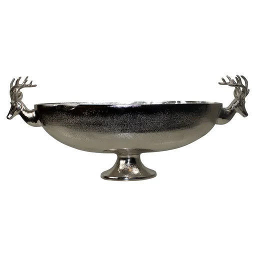Stříbrná kovová oválná mísa s jeleny - 70*14*28cm Mars & More