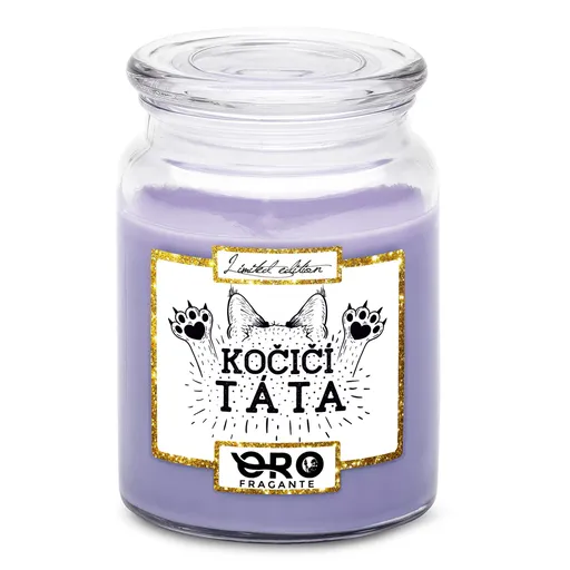 Svíčka Kočičí táta – tlapky (Vůně svíčky: Levandule)