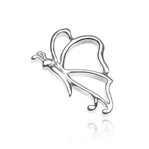 Přívěsek ze stříbra 925 - lesklý motýlek s tykadly