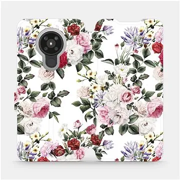 Flipové pouzdro na mobil Nokia 5.3 - MD01S Růže na bílé (5903516259595)