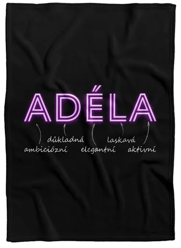 Deka Ženská jména – NEON (Jméno: Adéla, Podšití beránkem: NE)