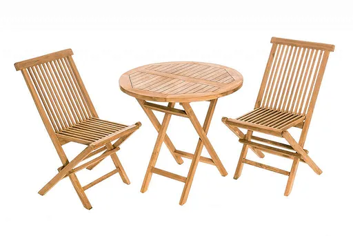 DEOKORK Zahradní teaková sestava FOXI BALCONY I. 1+2 (ZDARMA polstry)