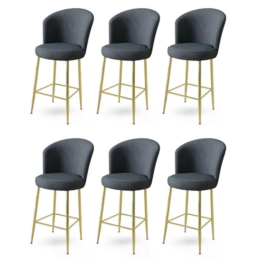 Sada barových židlí Alte Anthracit and Gold, 6 ks, 6 ks