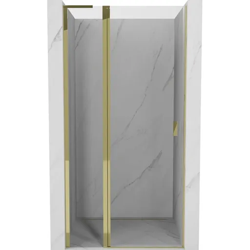 MEXEN/S Mist L sprchové dveře křídlové 90, transparent, zlatá 8A4L-090-000-50-00