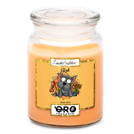 Svíčka Psí znamení – rak (Vůně svíčky: Tropické ovoce)