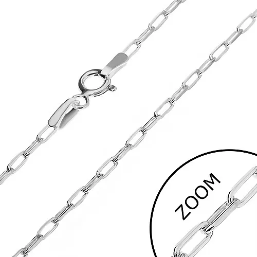 Řetízek ze stříbra 925 - tenká zkosená oválná očka, 1,8 mm