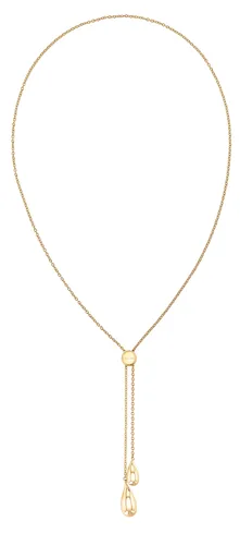 Calvin Klein Moderní pozlacený náhrdelník s posuvným zapínáním Sculptured Drops 35000087