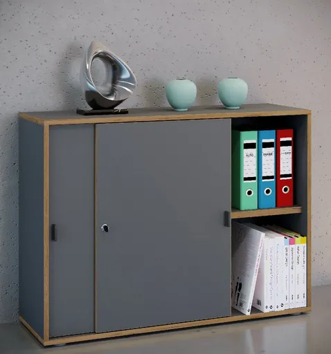 VCM Výsuvná skříňka se 2 přihrádkami „Salia“ B100, antracitová