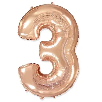 Balón foliový číslice růžovo zlatá - rose gold 102 cm - 3 (8435102305449)