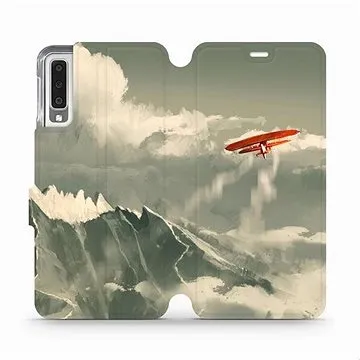 Flipové pouzdro na mobil Samsung Galaxy A7 2018 - MA03P Oranžové letadlo v horách (5903226492008)