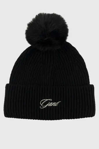 ČEPICE 7-16 LET GANT POM POM BEANIE BLACK