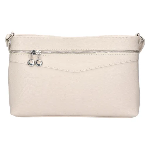Dámská kožená crossbody kabelka Italia Benea - krémová