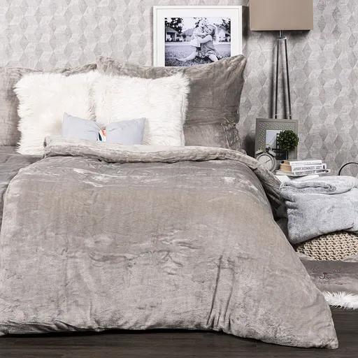 4Home povlečení mikroflanel šedá, 140 x 220 cm, 70 x 90 cm