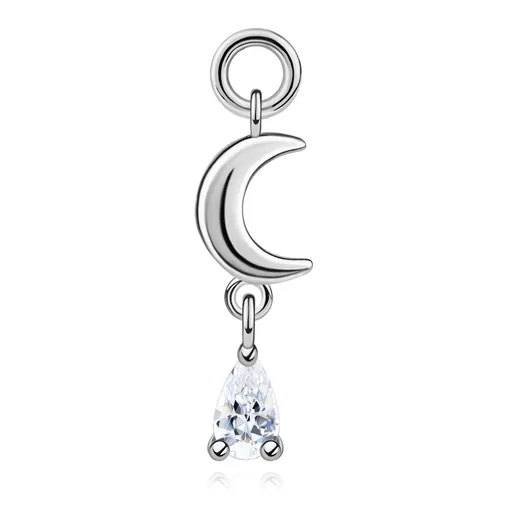 Stříbrný přívěsek 925 měsíc se zirkonem ve tvaru kapky