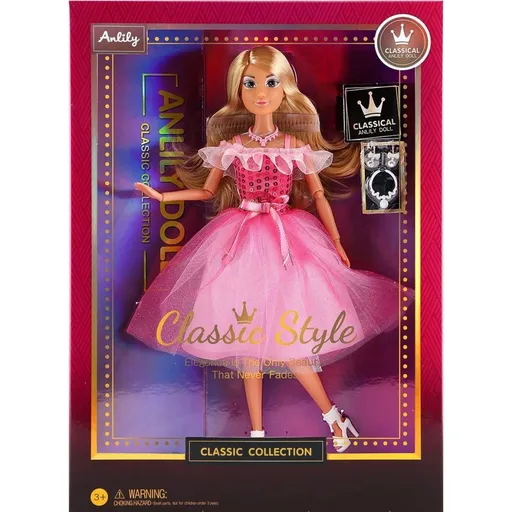 Módní panenka ve společenských šatech - růžové (19)