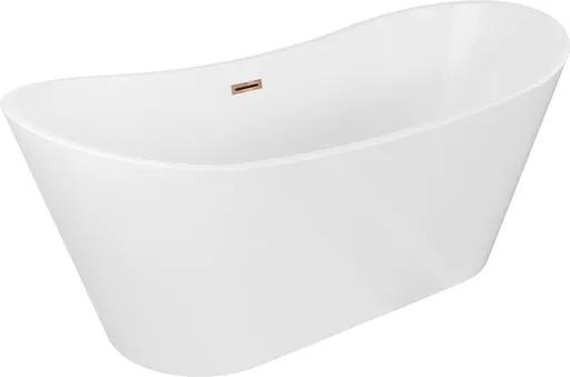 MEXEN/S Montana vana volně stojící 180 x 90, bílá, sifon a přepad růžové zlato 52011809000-60