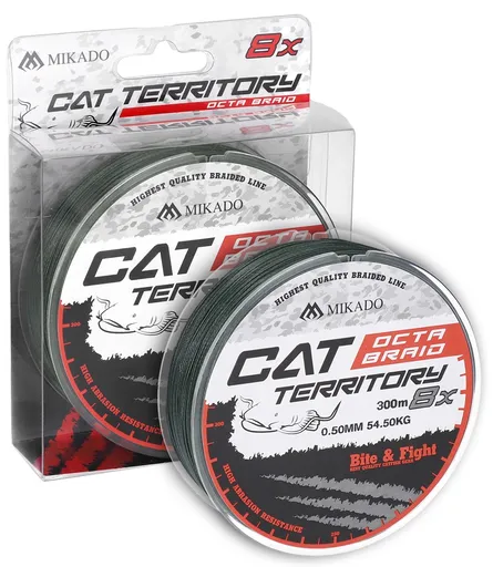 Mikado pletená šňůra cat territory octa braid zelená 300 m - 0,40 mm 43,2 kg