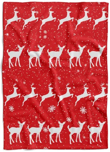 Deka Vánoční sobi (Rozměr : 200 x 140 cm, Podšití beránkem: NE)