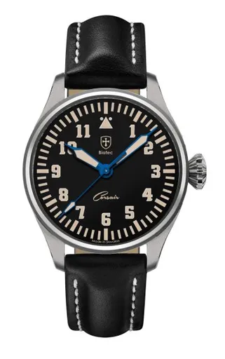 Biatec Corsair Vintage 03 - Černý kožený řemínek