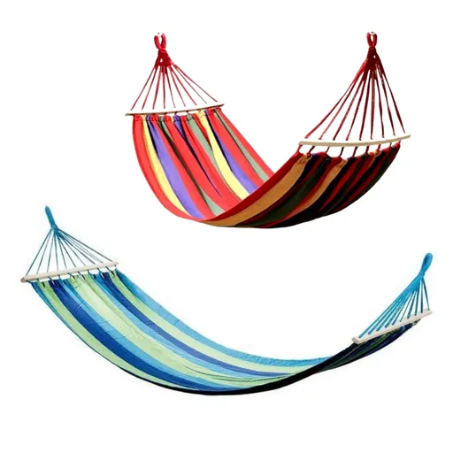 Houpací bavlněná síť 270x150cm, pro až 2 osoby, nosnost 200kg, Modro-zelená