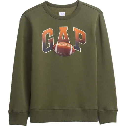 GAP V-FA LOGO CREW Chlapecká mikina, khaki, velikost