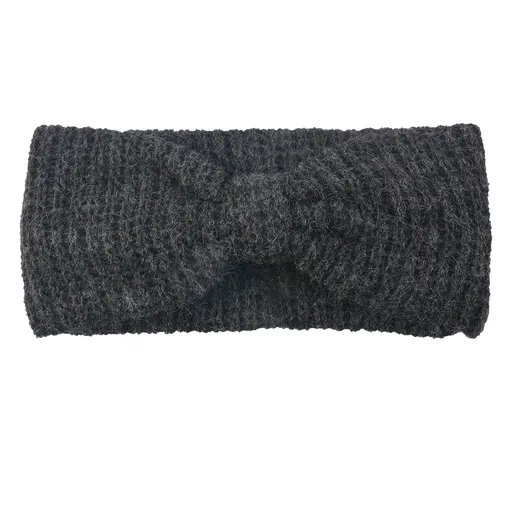 Antracitová pletená čelenka do vlasů - 10*23 cm Clayre & Eef